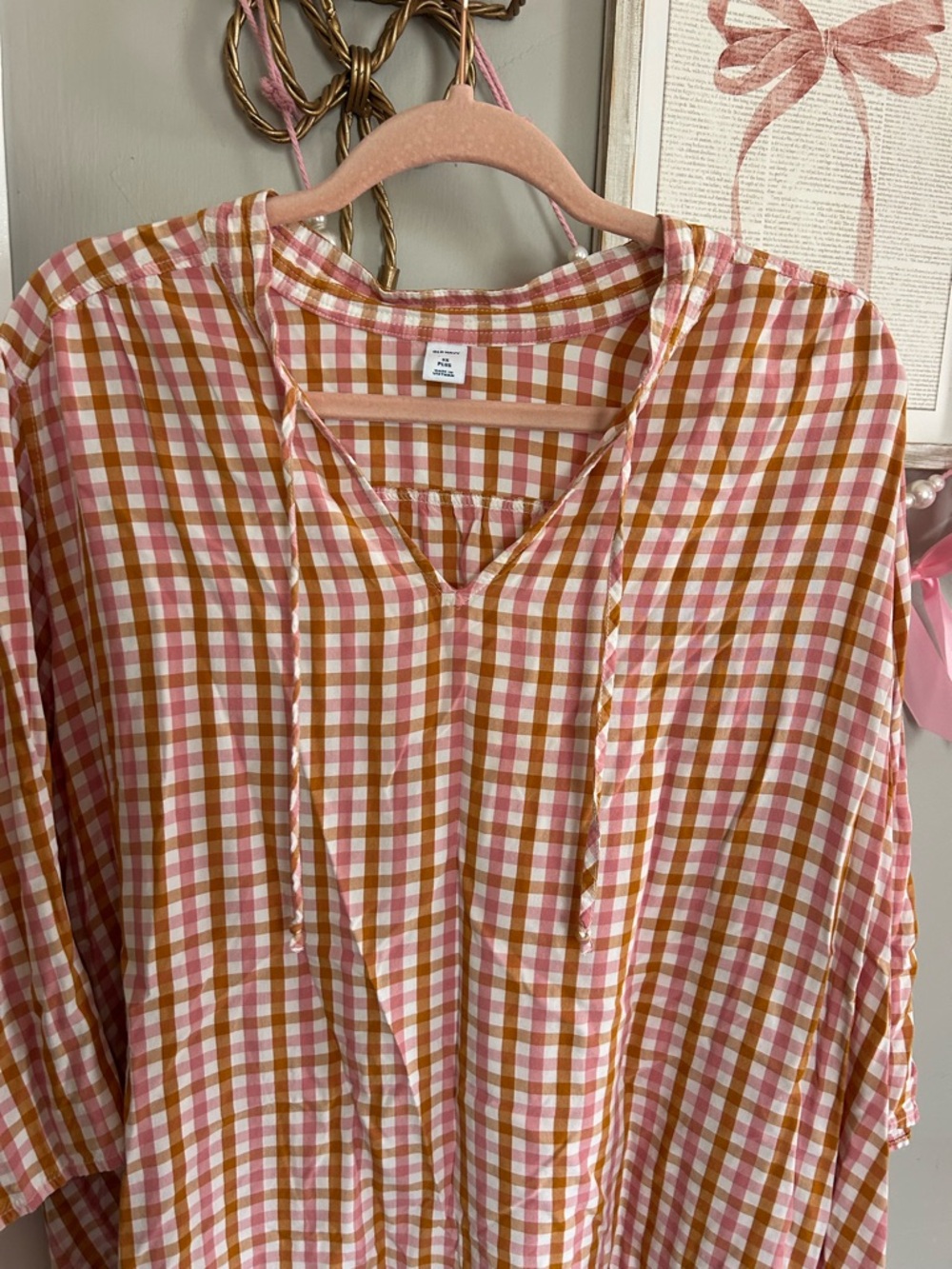 Old Navy Plus Size Gingham Blouse 3X